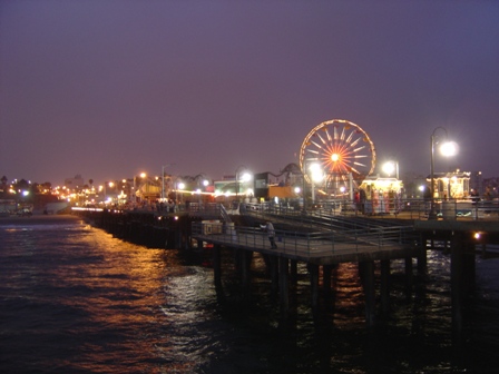 santa monica pier. Santa Monica Pier at Night