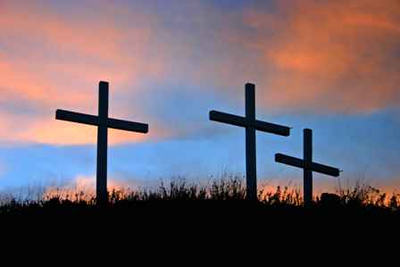 Crosses at Mayhill Baptist Church, US 82, New Mexico